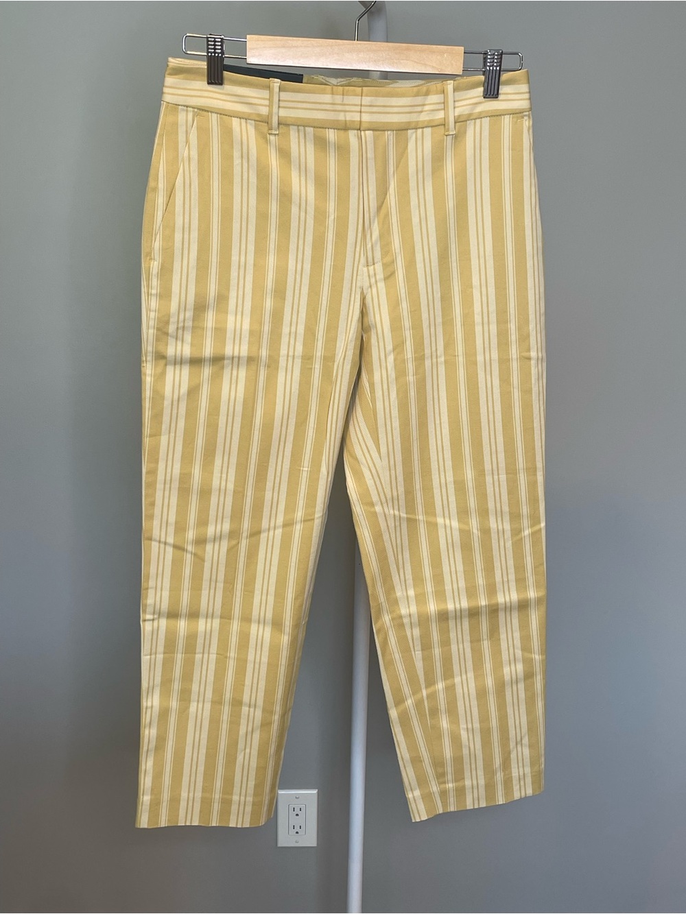 Club Monaco Yellow & Cream Striped Chinos